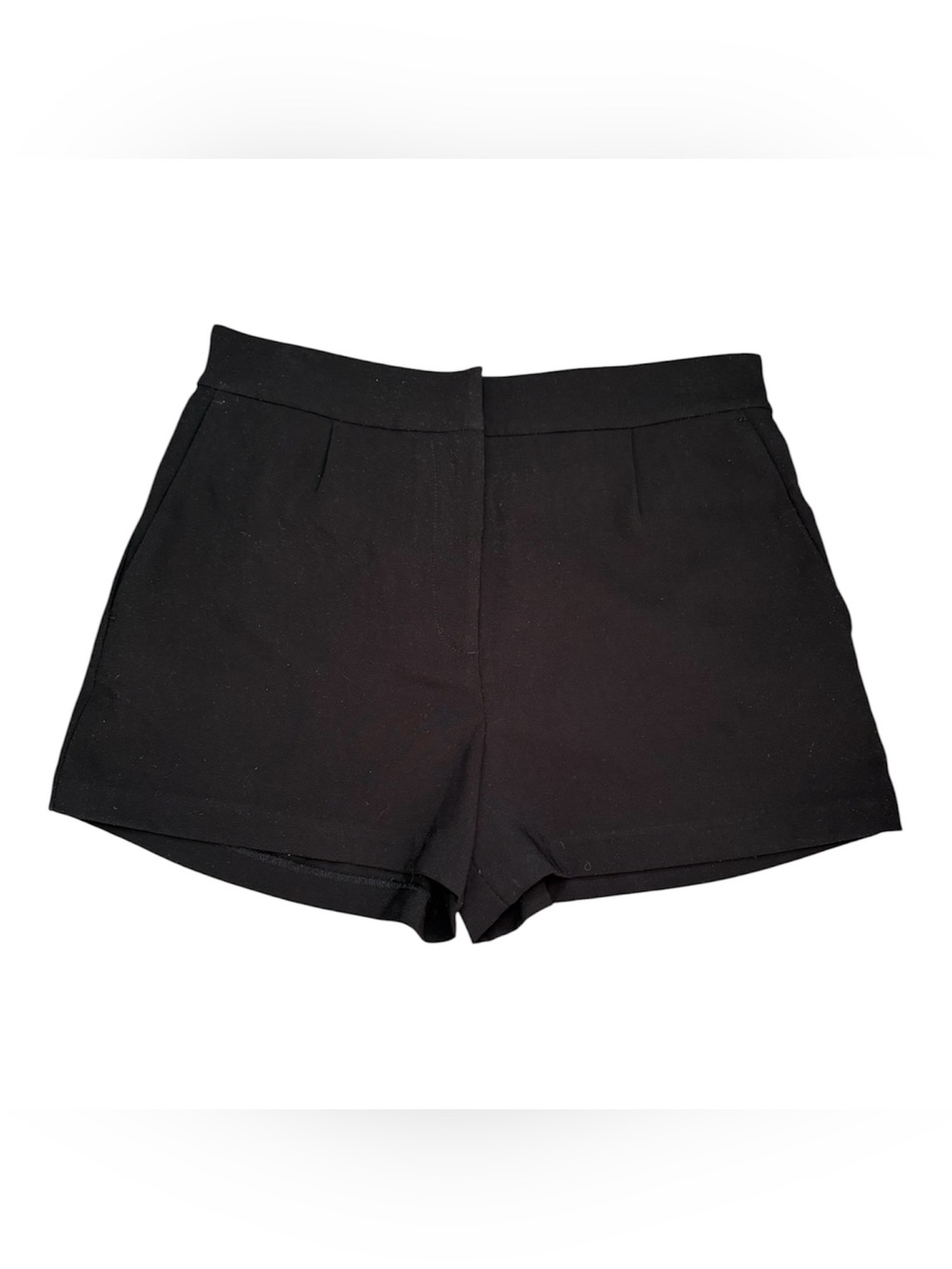 H&M Black Women's Tailored High-Rise Shorts With Elastic Waist On The Back